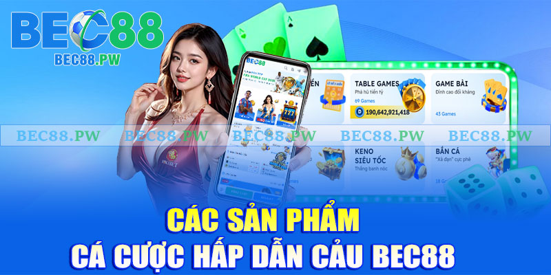 Điểm qua sản phẩm cược nhà cái Bec88 hiện có